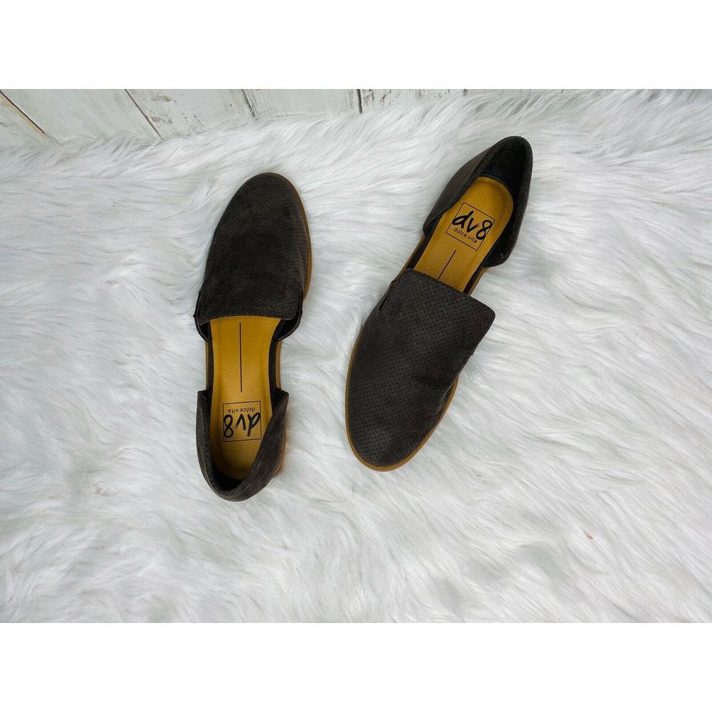 DOLCE VITA 8 Charcoal Gray Open Sides Flat…